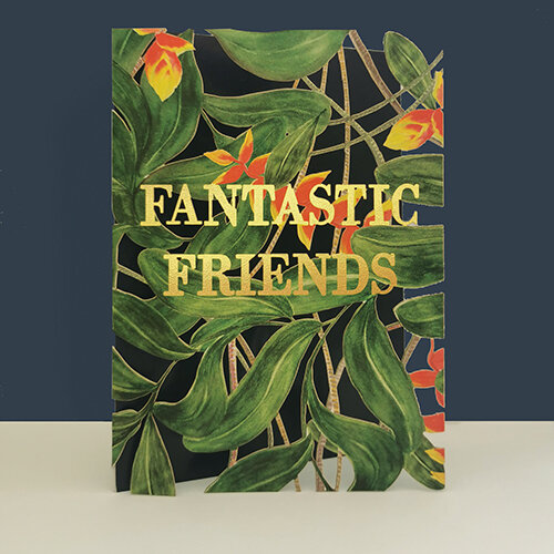 lasergesneden wenskaart blossom - fantastic friends