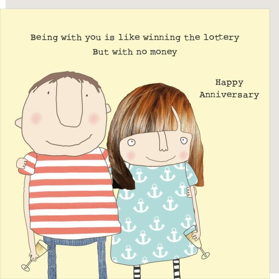 wenskaart ...jaar getrouwd rosiemadeathing - winning the lotery - happy anniversary
