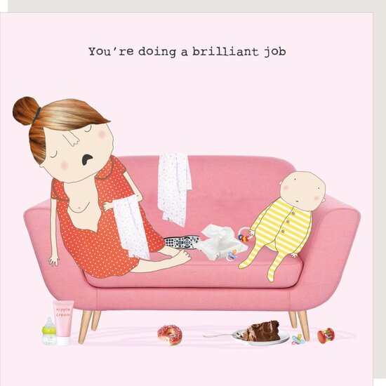 wenskaart rosiemadeathing - brilliant job - moeder en kind