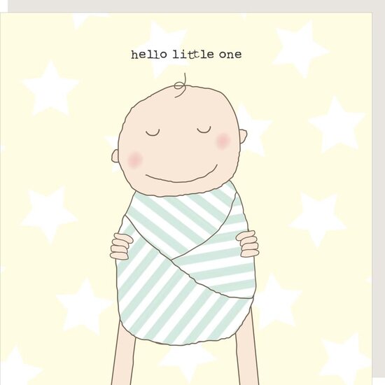 wenskaart rosiemadeathing - hello little one - baby