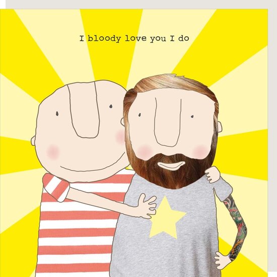 wenskaart rosiemadeathing - bloody love you - mannen