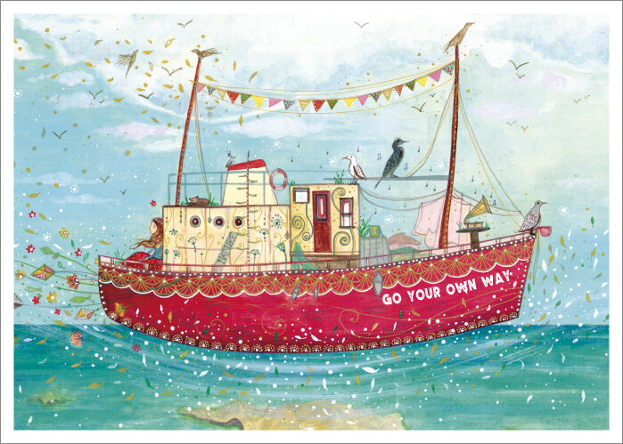 ansichtkaart van jehanne weyman - go your own way - boot