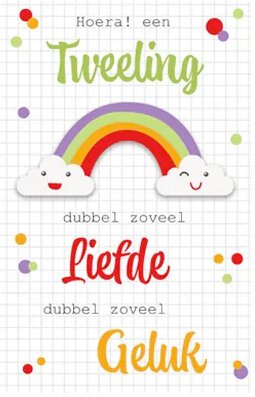 wenskaart - tweeling - dubbel zoveel liefde