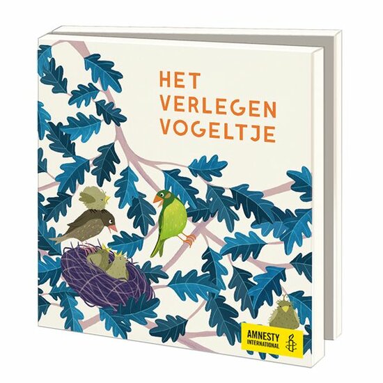 10 wenskaarten voor amnesty international - het verlegen vogeltje - Liset Celie