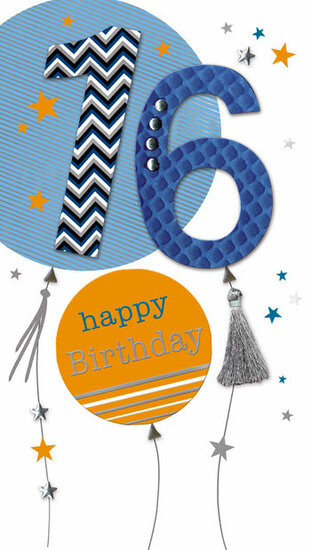 16 jaar grote luxe verjaardagskaart - 16 happy birthday