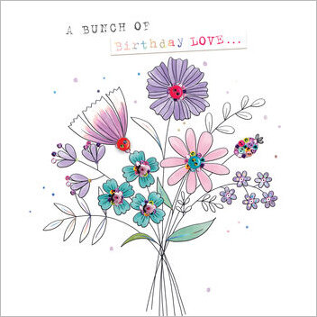 verjaardagskaart - a bunch of birthday love&hellip; - bloemen
