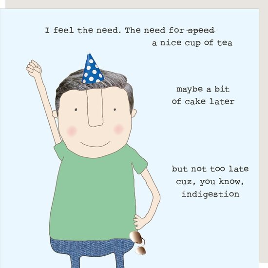 wenskaart rosiemadeathing - the need for tea cake
