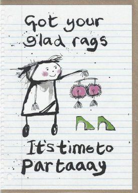 wenskaart blots - it&#039;s time to partaaay