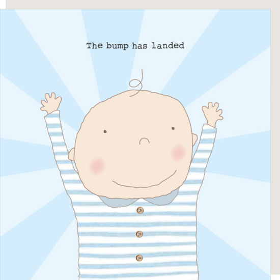 wenskaart rosiemadeathing - the bump has landed - jongen