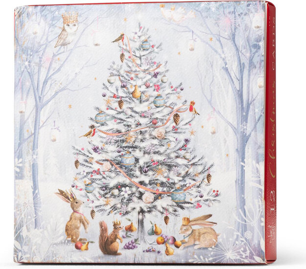 12 kerstkaarten noel tatt - merry christmas and a happy new year - kerstboom