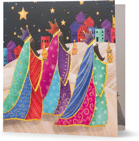 12 christelijke kerstkaarten noel tatt - merry christmas and a happy new year - 3 koningen