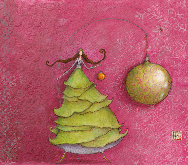 luxe kerstkaart ga&euml;lle boissonnard - groot en klein