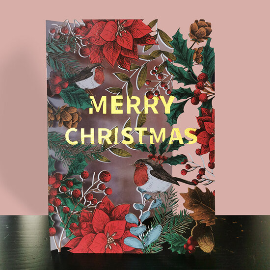 lasergesneden kerstkaart - kerstster - merry christmas