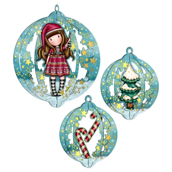 Set met 3 kerstballen van Gorjuss - Tis the season