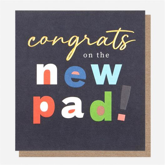 wenskaart caroline gardner -  congrats on the new pad