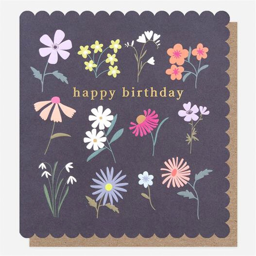 grote verjaardagskaart caroline gardner- happy birthday - bloemen