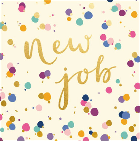 wenskaart nieuwe baan woodmansterne - new job - stippen