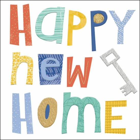 wenskaart nieuwe woning woodmansterne - happy new home