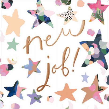 wenskaart nieuwe baan woodmansterne - new job - sterren