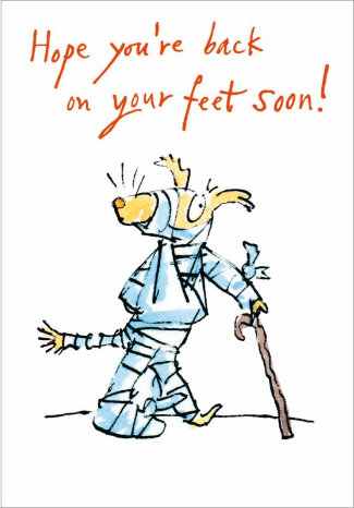 beterschapskaart woodmansterne quentin blake - on your feet soon