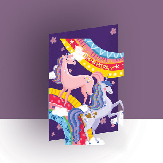 lasergesneden wenskaart - have a magical birthday eenhoorn