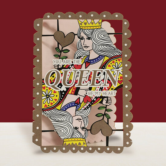 lasergesneden wenskaart - you are the queen of my heart