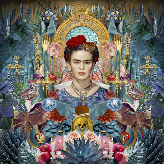 vierkante ansichtkaart met envelop - Andr&eacute; Sanchez - Frida -1