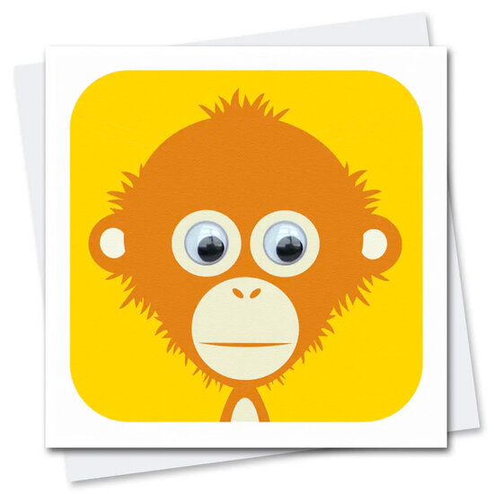 wenskaart stripey cats - orang utan - aapje