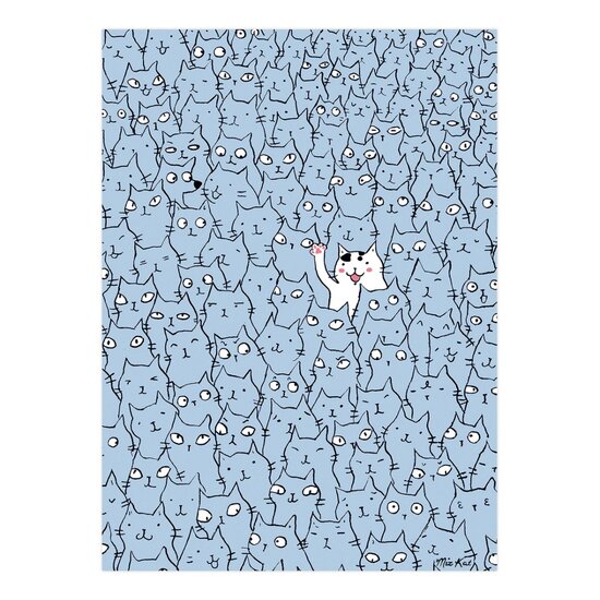 santoro miz kat wenskaart - odd one out - buitenbeentje