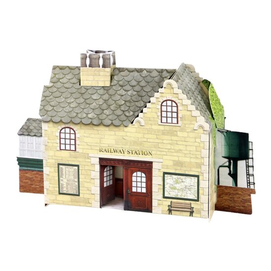 3D kaart - station met locomotief