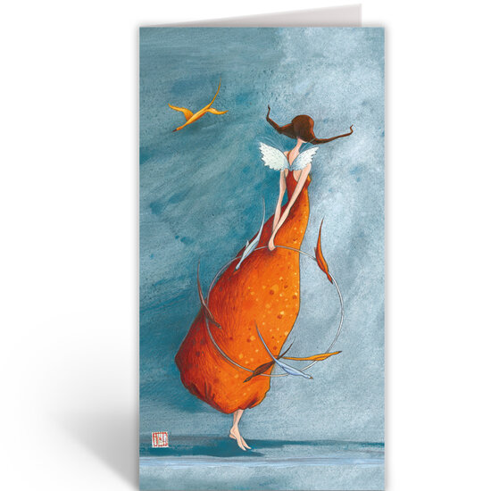 luxe wenskaart ga&euml;lle boissonnard - half engel half demon