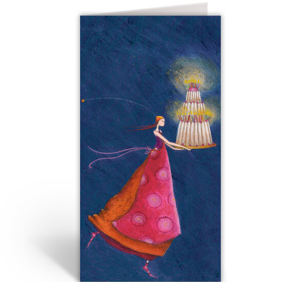 luxe wenskaart ga&euml;lle boissonnard - verjaardagstaart