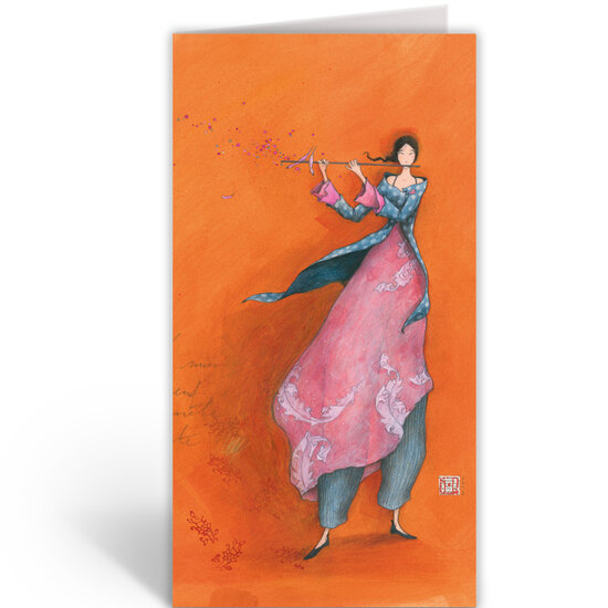 luxe wenskaart ga&euml;lle boissonnard - fluitist