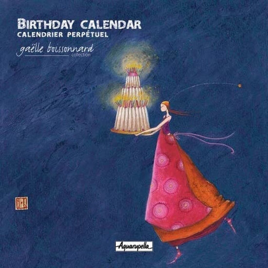 verjaardagskalender ga&euml;lle boissonnard 21 x 21 cm - taart