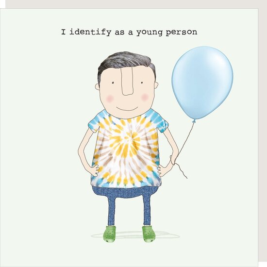 wenskaart rosie made a thing - i identify as a young person