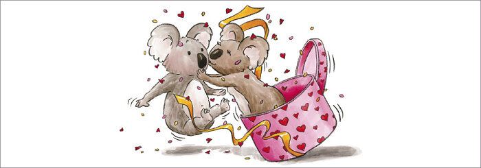 uitklapbare wenskaart cache-cache - happy birthday - koala