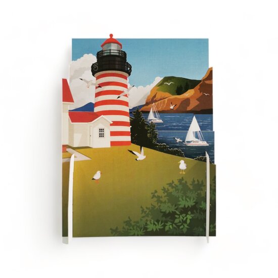 3d pop-up kaart miniature greetings - vuurtoren