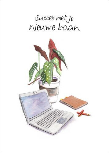 wenskaart christa mulder - succes met je nieuwe baan