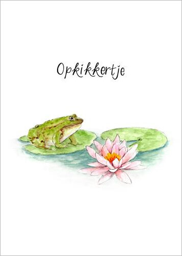 wenskaart christa mulder - opkikkertje - kikker