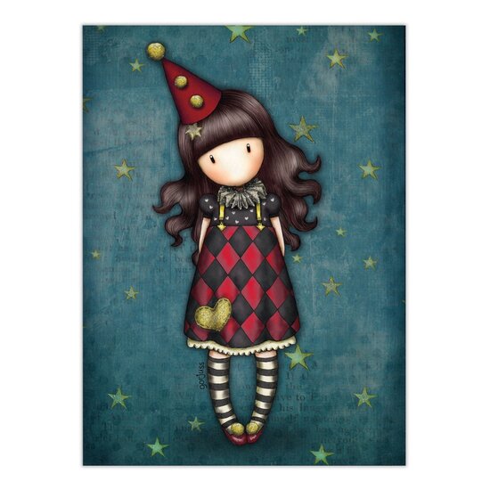 santoro gorjuss collection -  meisje met punthoed harlequin