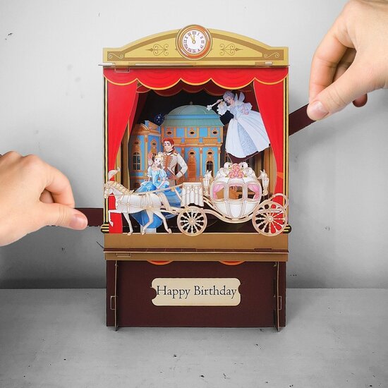 3d pop-up greeting card - paper theatre - happy birthday - Assepoester