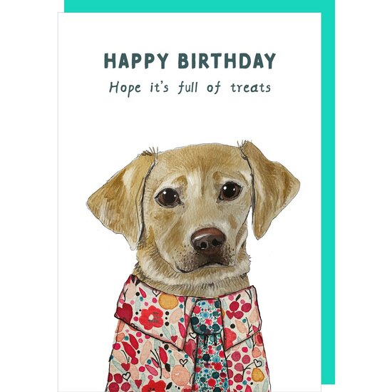 verjaardagskaart rosie made a thing - tipp top - full of treats - hond