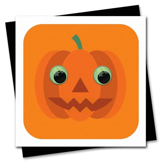 wenskaart stripey cats - pompoen - halloween