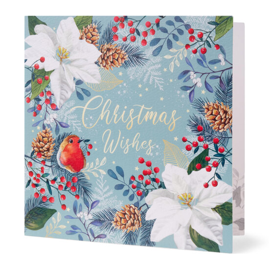 12 kerstkaarten noel tatt - merry christmas and a happy new year - roodborstje