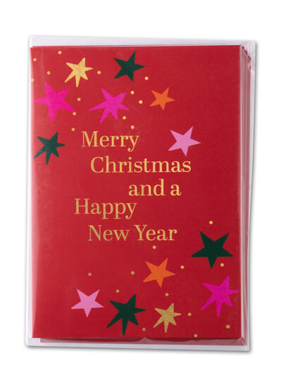 8 kerstkaarten - merry christmas and a happy new year