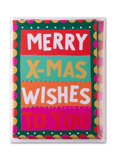 8 kerstkaarten - merry x-mas wishes to you