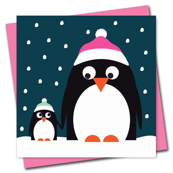 wenskaart stripey cats - pinguins