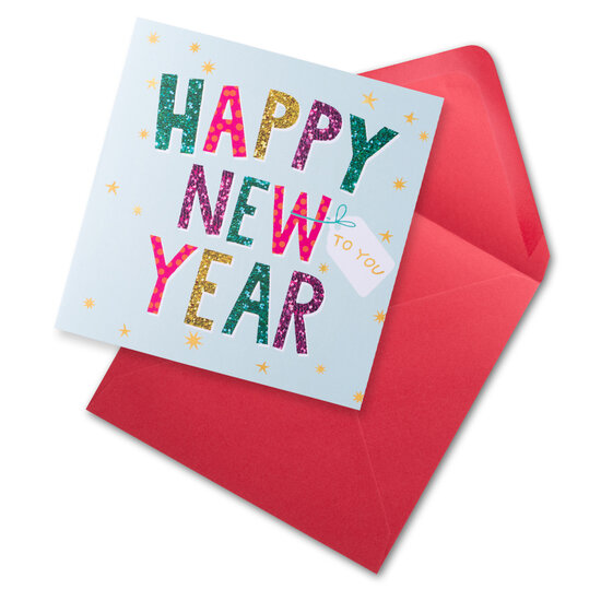 8 nieuwjaarskaarten - happy new year to you