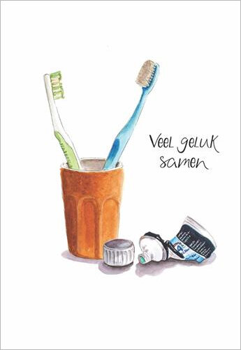 wenskaart christa mulder - veel geluk samen - tandenborstels