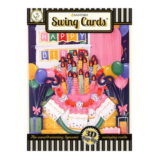 3D kaart - swing cards - happy birthday - taart